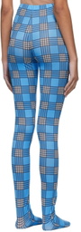 SHUTING QIU Blue Look 24 Plaid Tights