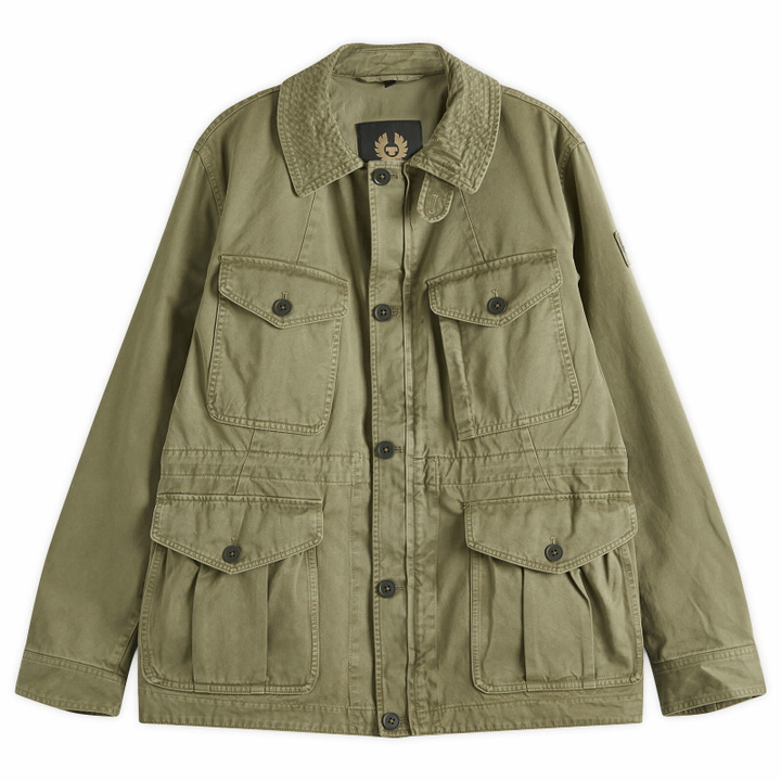 Photo: Belstaff Men's Cotton Sateen Field Jacket in Surplus Green