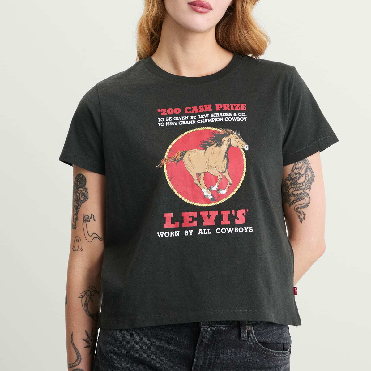 Levi's Women's Horse Print T-Shirt in Pirate Black