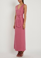 Giuliva Heritage Lyra Linen Maxi Wrap Dress Pink