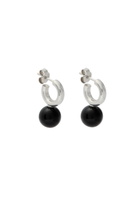 Lemaire Short Dot Rhodium-plated Sterling Silver Hoop Earrings - Black - One Size