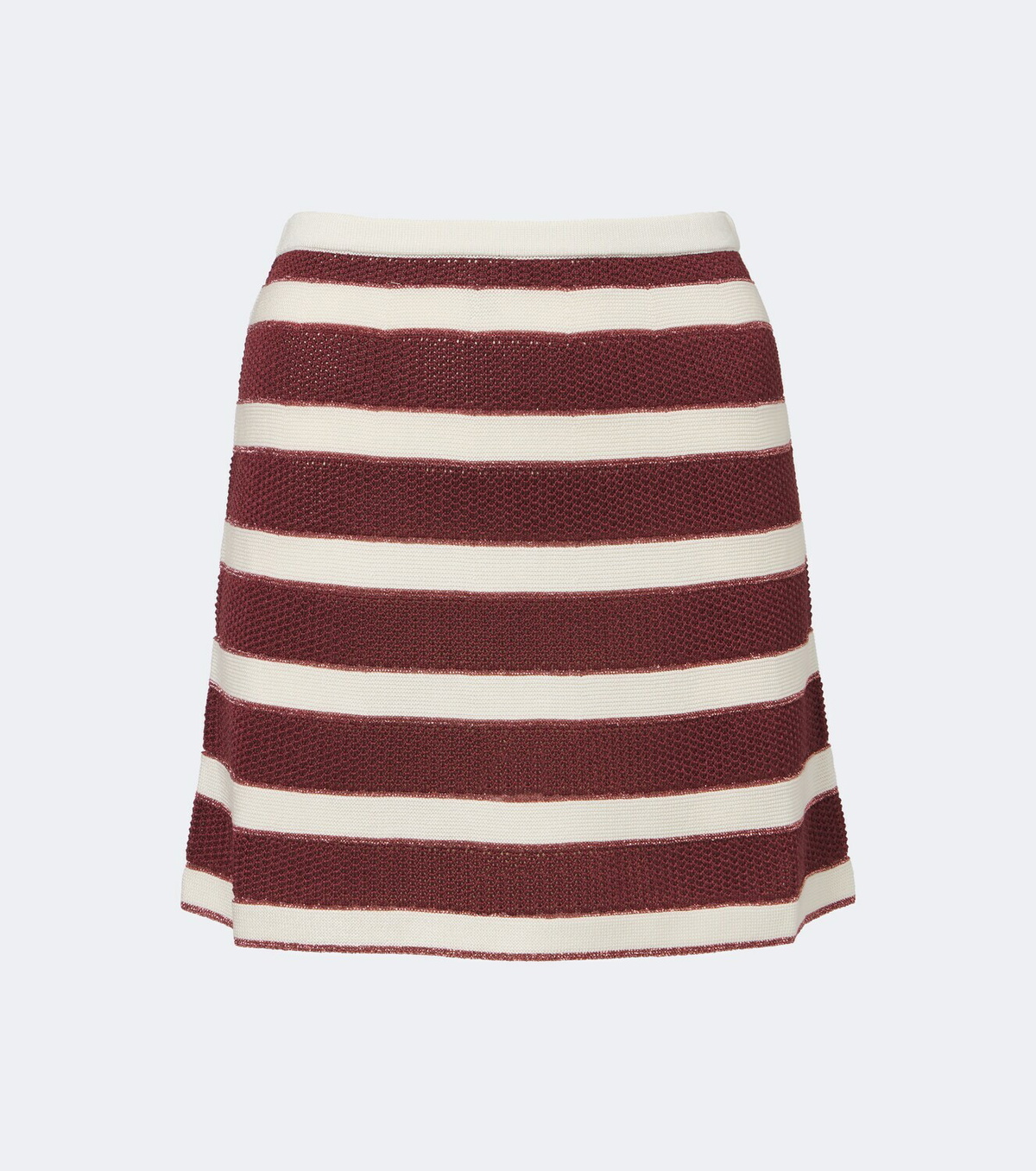 Eres Intervalle knitted striped cotton-blend lamé miniskirt