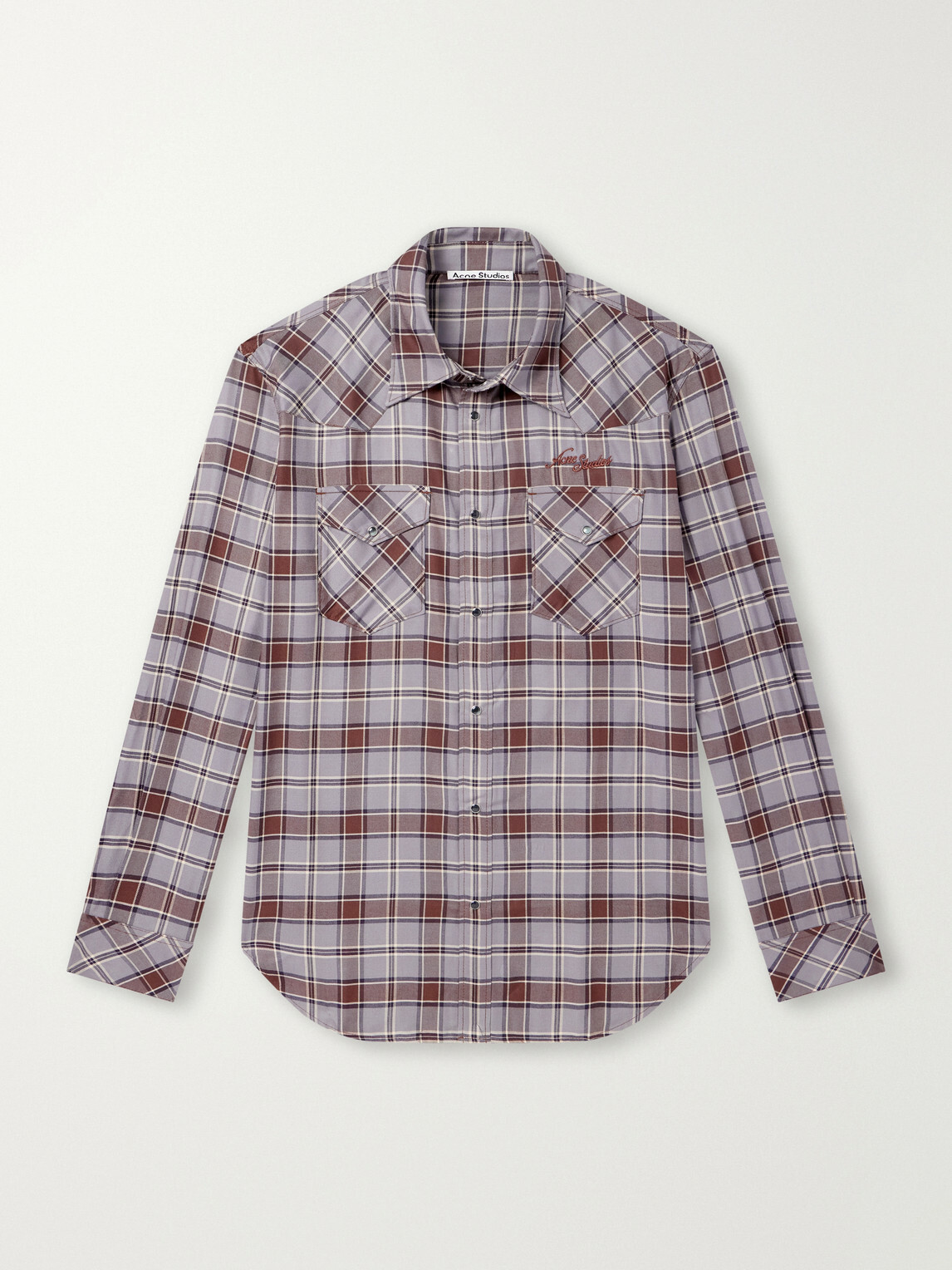 Acne Studios - Logo-Embroidered Checked Flannel Shirt - Multi