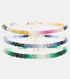 Roxanne First Set of 3 bracelets with sapphires and emeralds
