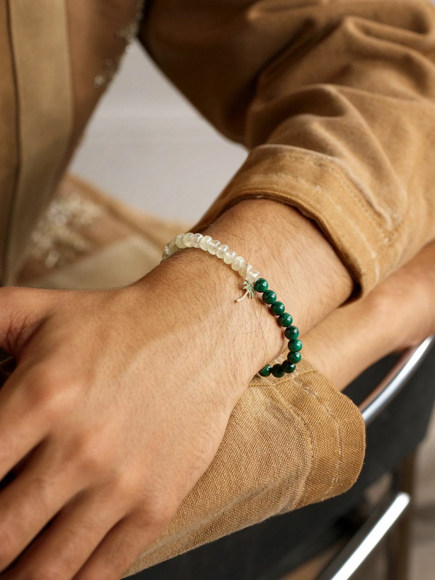 Photo: Sydney Evan - 14-Karat Gold Multi-Stone Beaded Bracelet