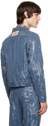 Charles Jeffrey LOVERBOY Blue Art Denim Jacket