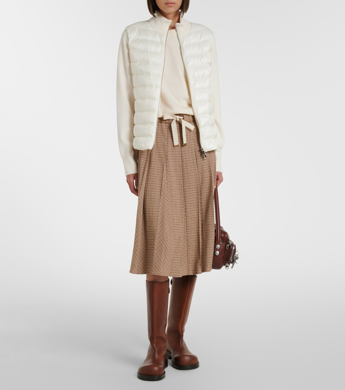 Moncler Down-paneled virgin wool cardigan