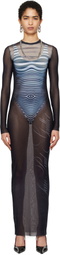 Jean Paul Gaultier Navy 'Le Mâle' Maxi Dress