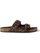 SAINT LAURENT - Leopard-Print Calf Hair Sandals - Brown