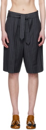 JW Anderson Gray Folded Front Pleat Shorts