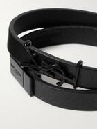 SAINT LAURENT - Leather Wrap Bracelet - Black