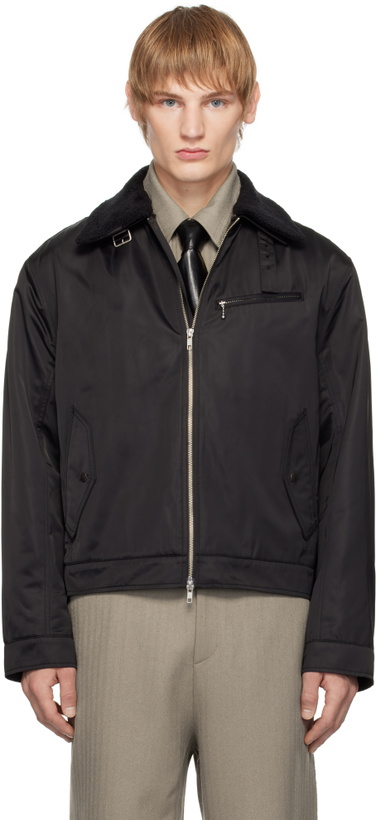 Photo: Youth Black Faux-Shearling Collar Jacket