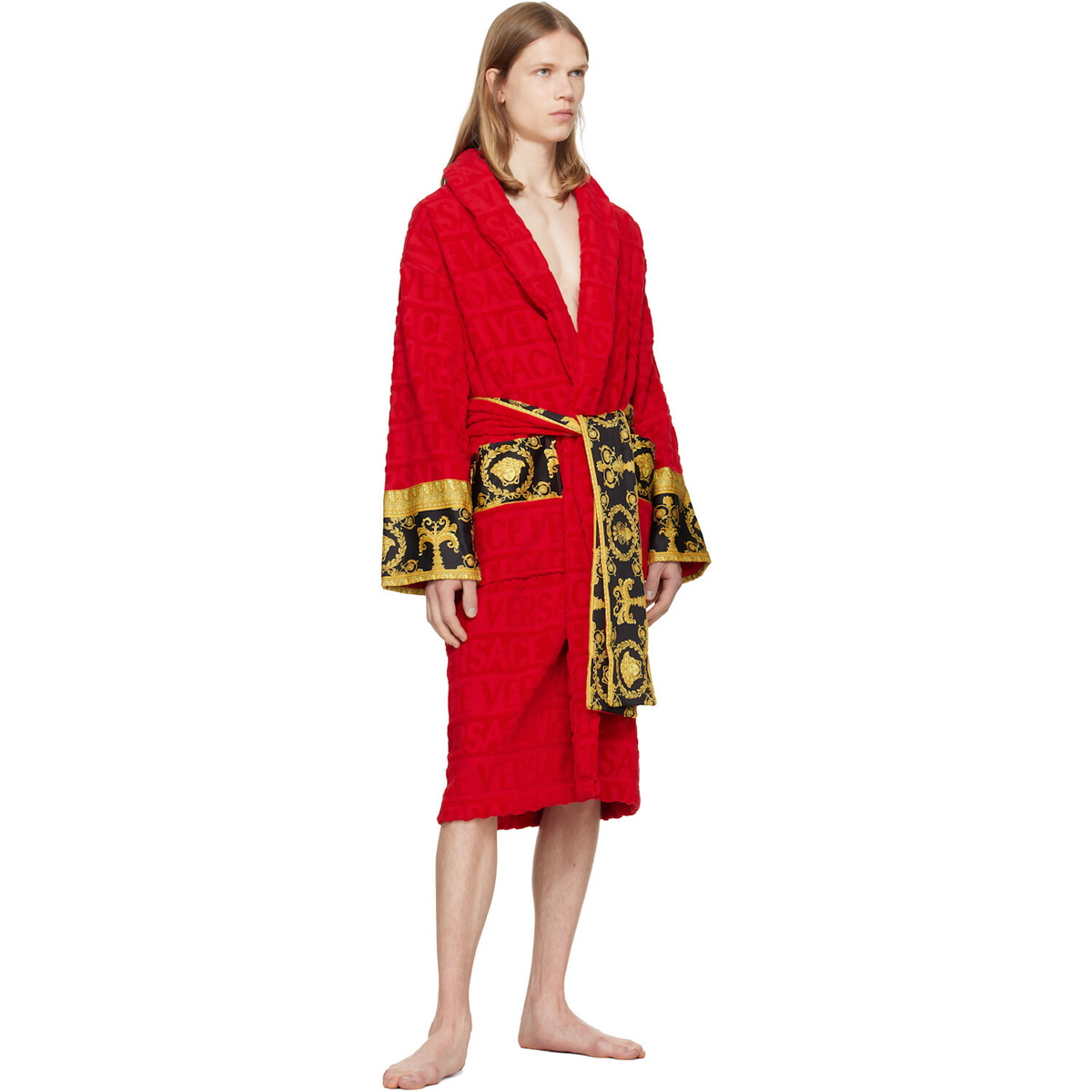 Versace Red 'I Heart Baroque' Bathrobe