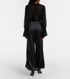 Nina Ricci Silk-blend satin wide-leg pants