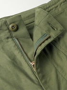 Needles - Straight-Leg Logo-Embroidered Cotton Drawstring Trousers - Green