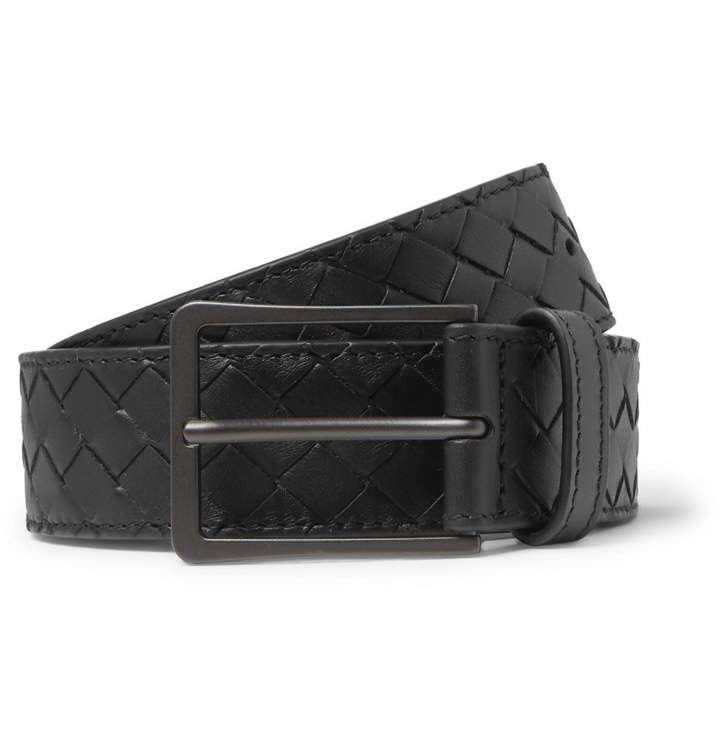 Photo: Bottega Veneta - 3.5cm Black Intrecciato Leather Belt - Black