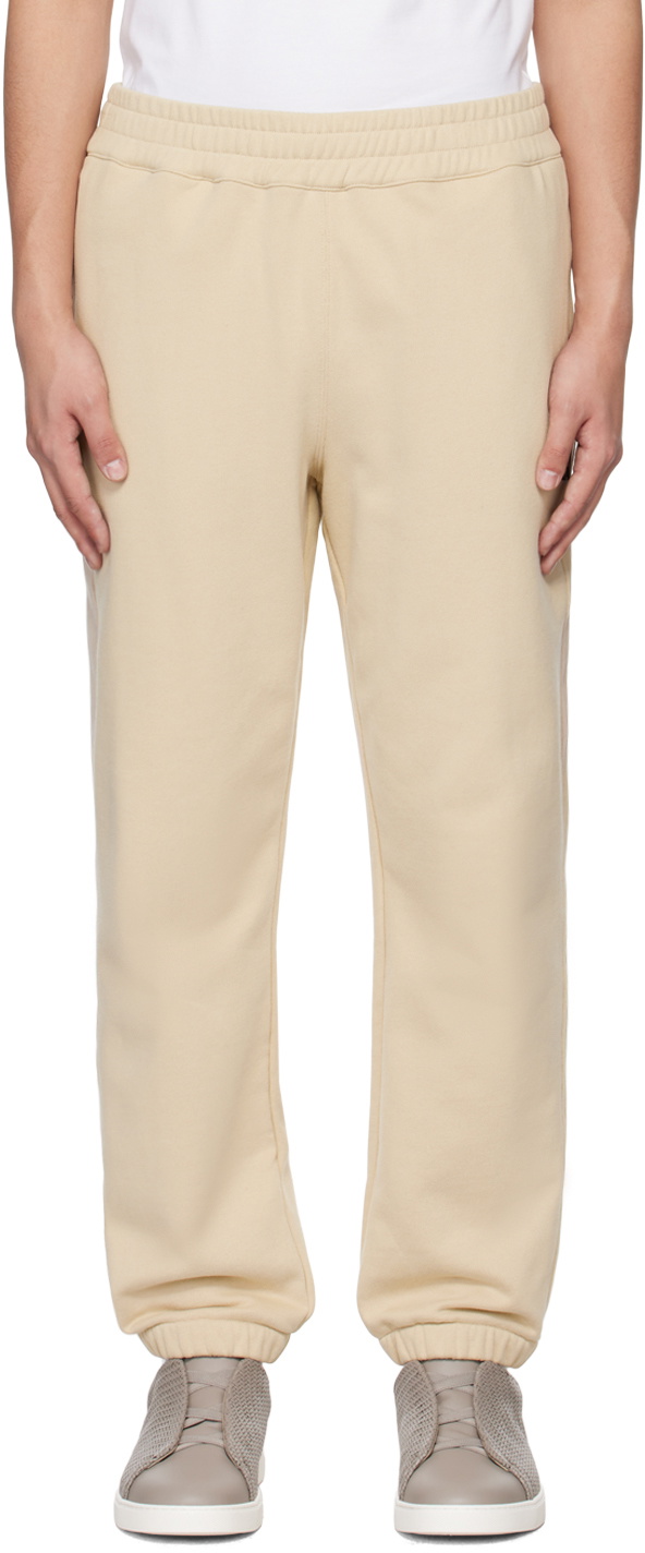 ZEGNA Beige Bonded Sweatpants