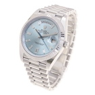 Rolex Day-Date 40 Ice-Blue Baguette Dial Mens Platinum President Watch M228236-0006