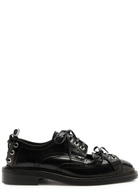 Simone Rocha Lace-up Glossed Leather Brogues Black