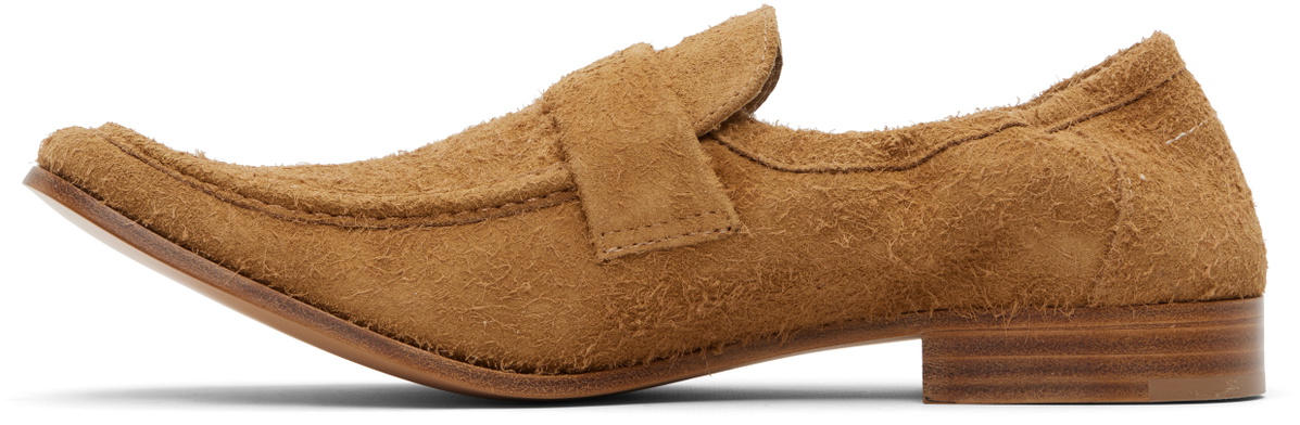 MM6 Maison Margiela Tan Swing-Toe Leather Loafers