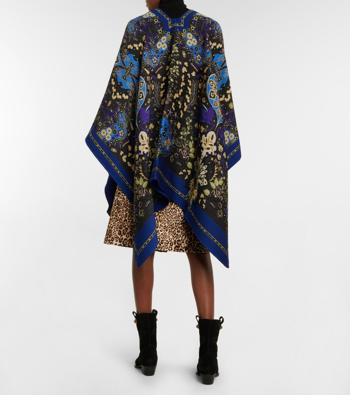 Etro - Printed wool-blend cape Etro