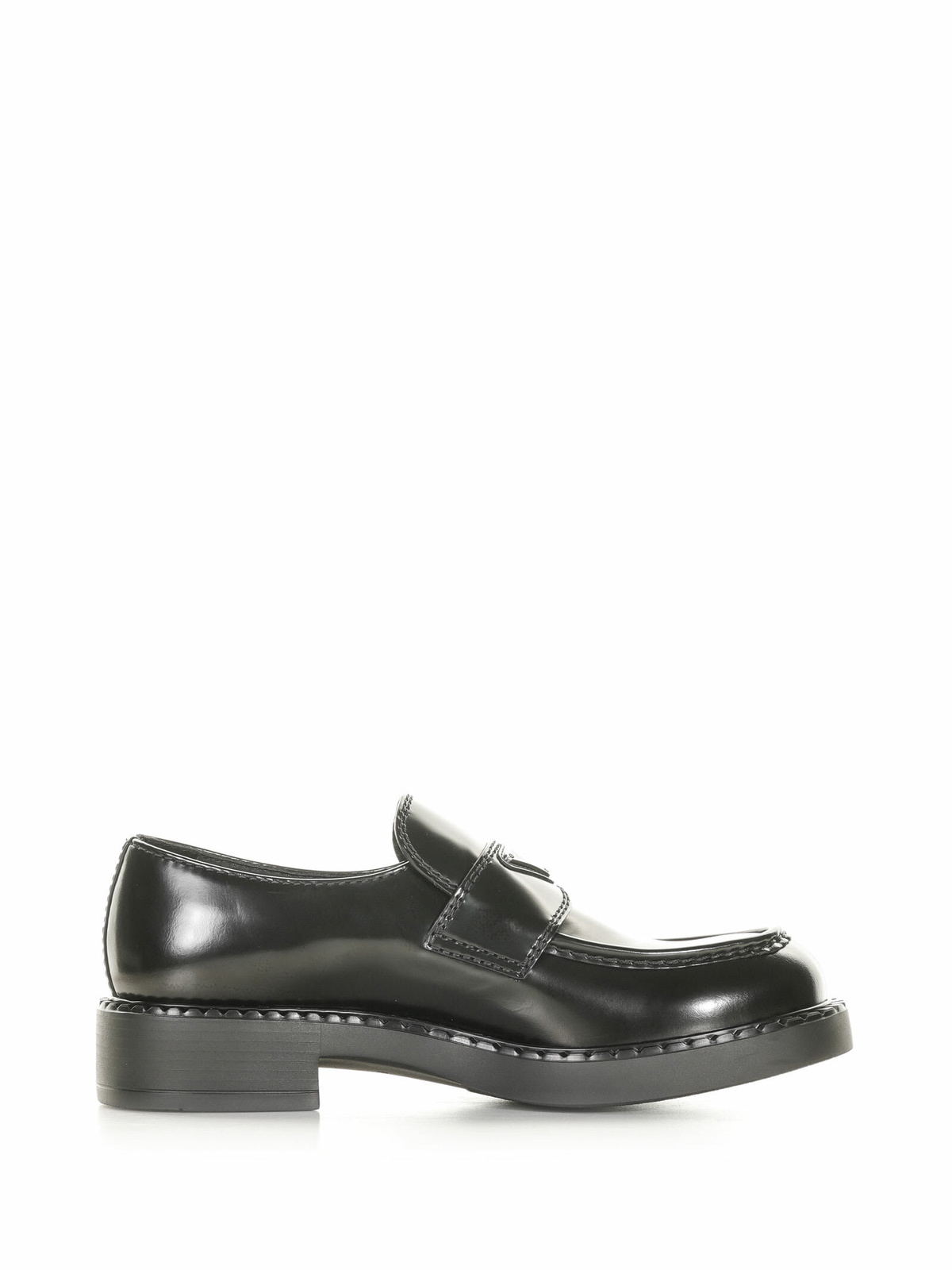 Prada Chocolate Loafers In Brushed Leather