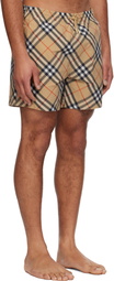 Burberry Beige Check Swim Shorts