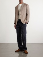 J. Mueser - Herrinbone Linen Blazer - Brown