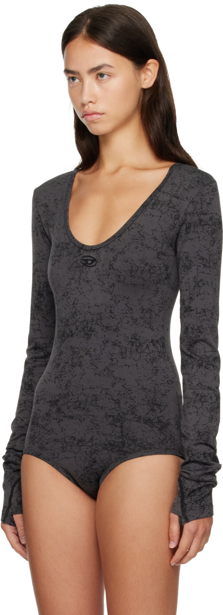 Diesel Black Open Back Bodysuit