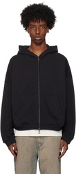 John Elliott Black Frances Full Zip Hoodie