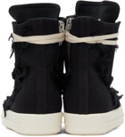 Rick Owens Drkshdw Black Distressed High-Top Sneakers