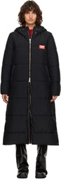 Charles Jeffrey LOVERBOY Black Long Bunny Puffer Coat