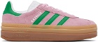 adidas Originals Pink & Green Gazelle Bold Sneakers