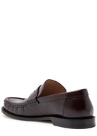 Loewe Campo Glossed Leather Loafers Burgundy