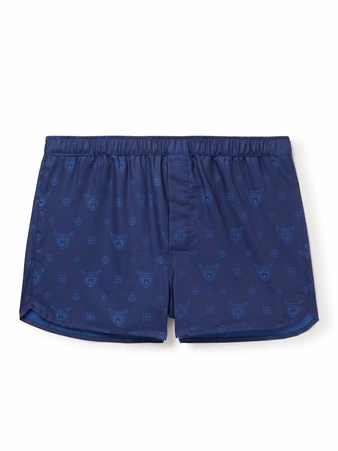 Photo: Derek Rose - Paris 24 Cotton-Jacquard Boxer Shorts - Blue