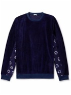 Post-Imperial - Shell-Trimmed Cotton-Velvet Sweatshirt - Blue