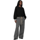 Fear of God ESSENTIALS Black Holiday Heavy Waffle 90s Crewneck Sweater