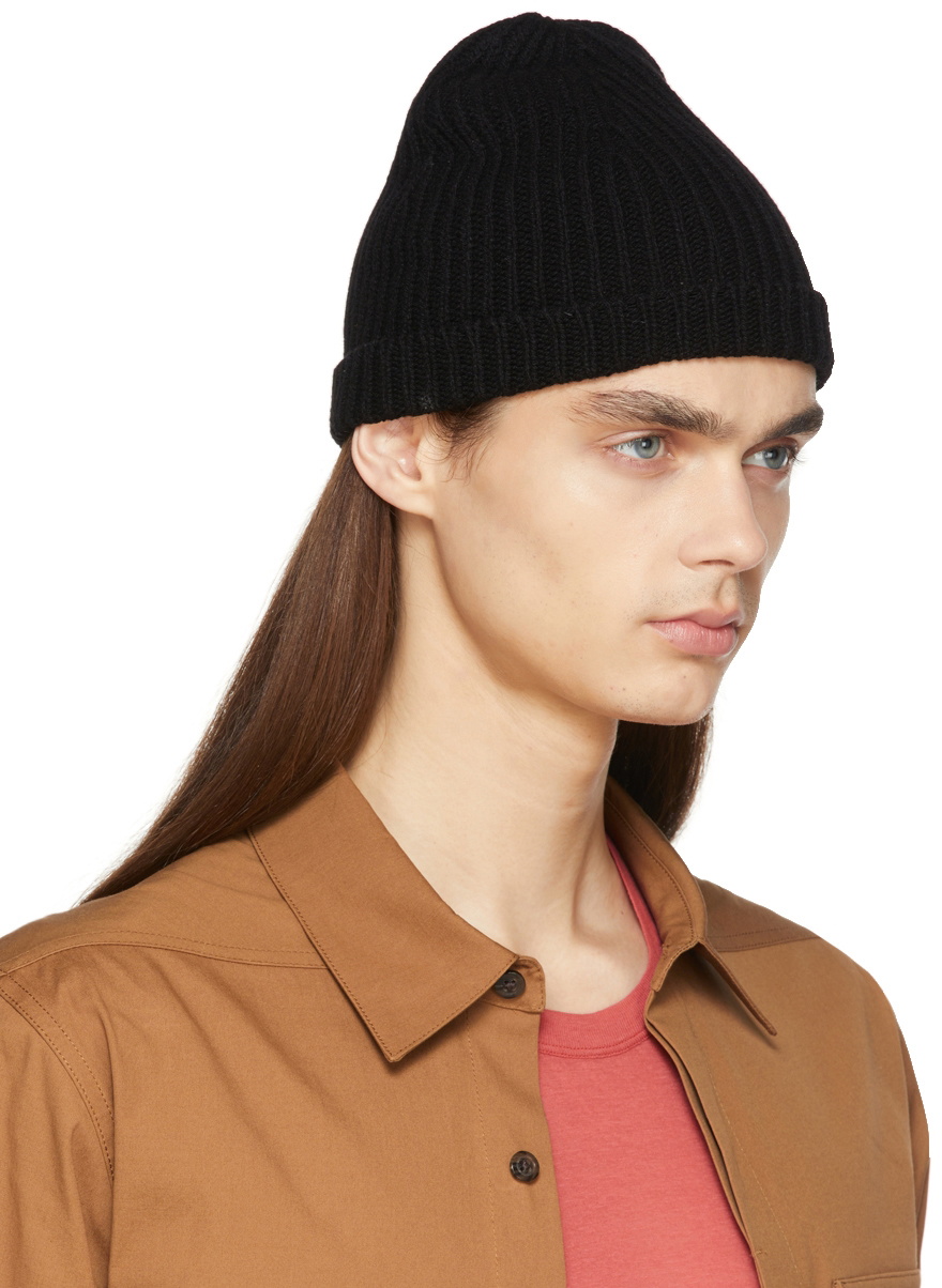 Rick Owens Black Cashmere Beanie