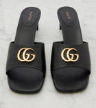 Gucci Double G leather mules