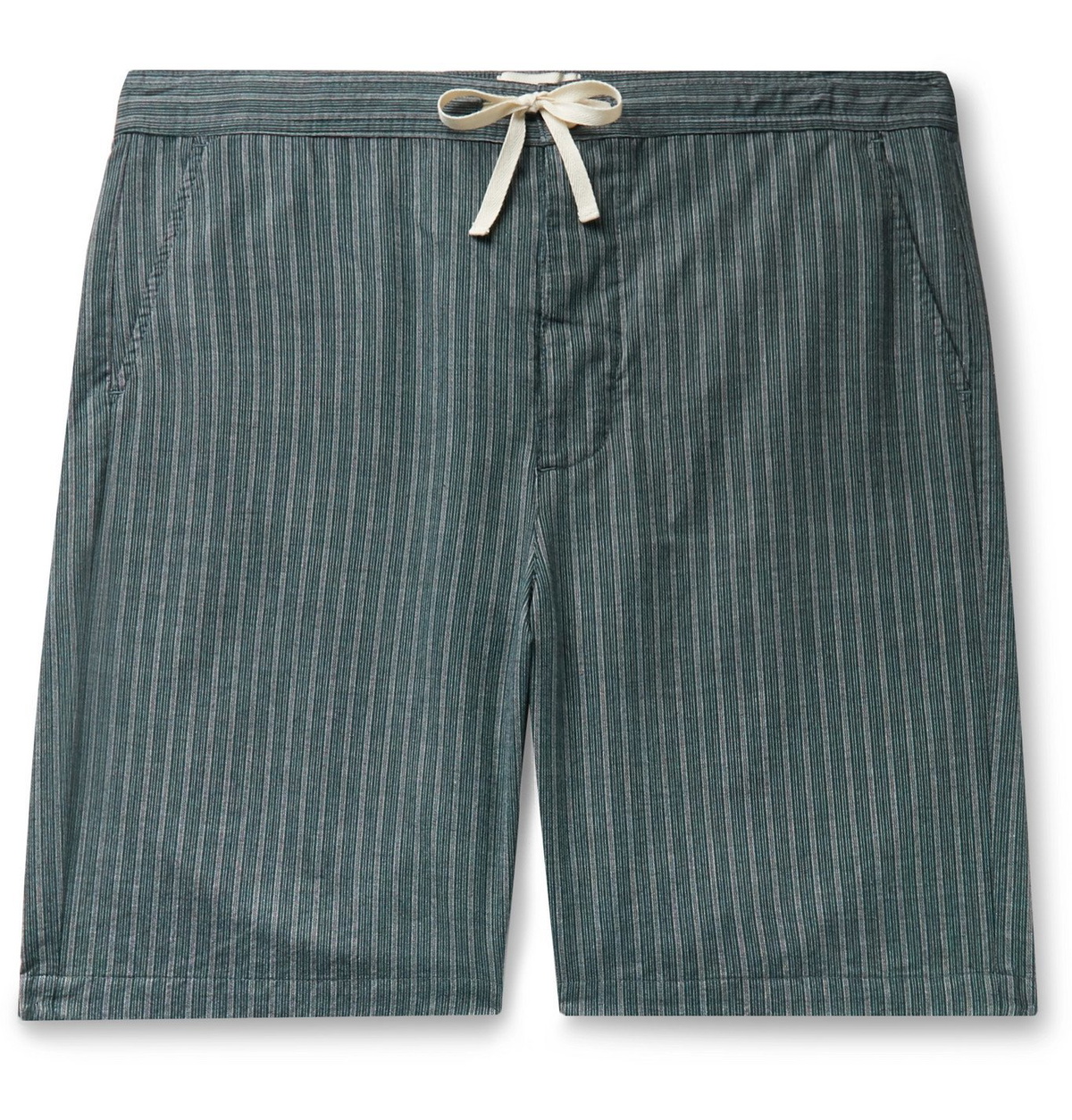 Oliver Spencer Loungewear - Townsend Striped Organic Cotton Pyjama Shorts - Green