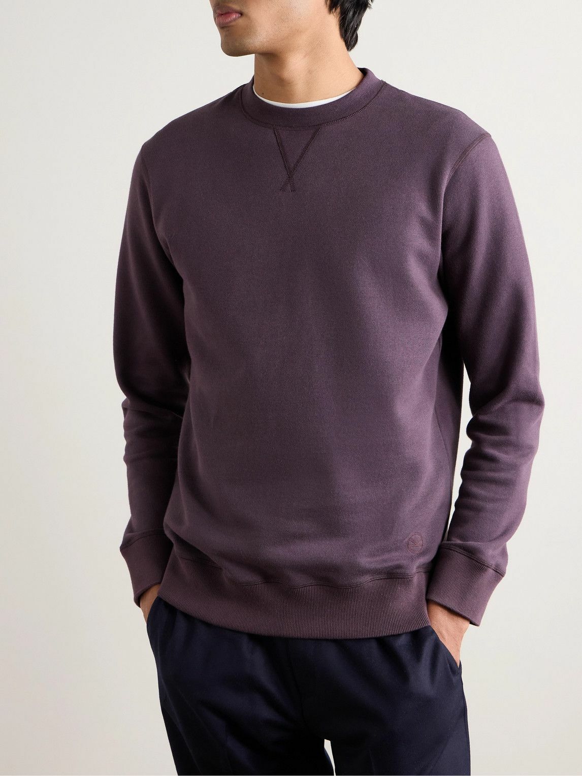 Kingsman - Cotton and Cashmere-Blend Jersey Sweatshirt - Purple
