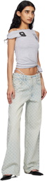 MISBHV Blue Monogram Ocean Washed Jeans