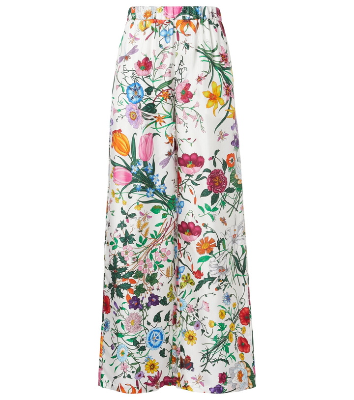 Photo: Gucci Gucci Flora silk twill palazzo pants