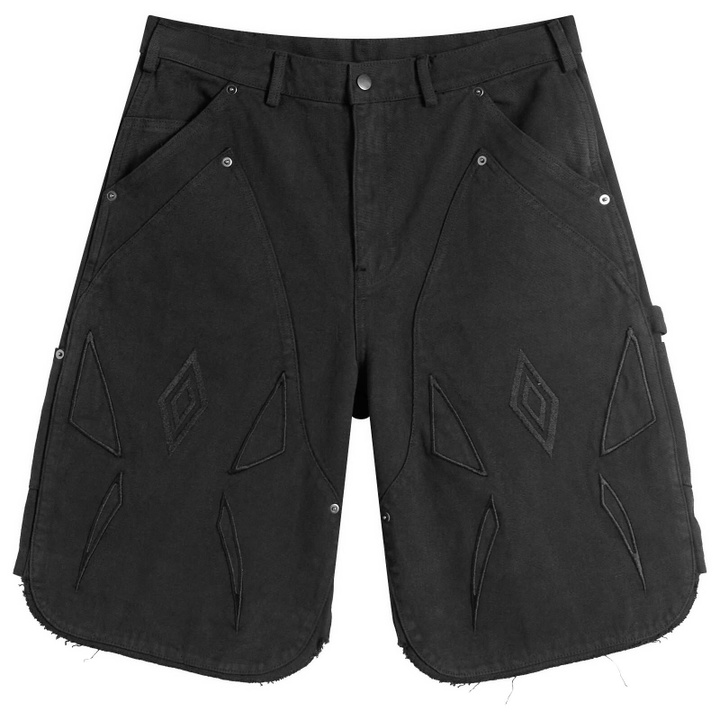 Photo: Umbro by Slam Jam Men's Shinguard Canvas Short in Carbon Black