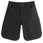 Umbro by Slam Jam Men's Shinguard Canvas Short in Carbon Black