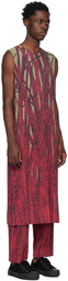 Homme Plissé Issey Miyake Red Grass Field Tunic