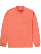 FEAR OF GOD ESSENTIALS - Logo-Flocked Cotton-Jersey T-Shirt - Orange