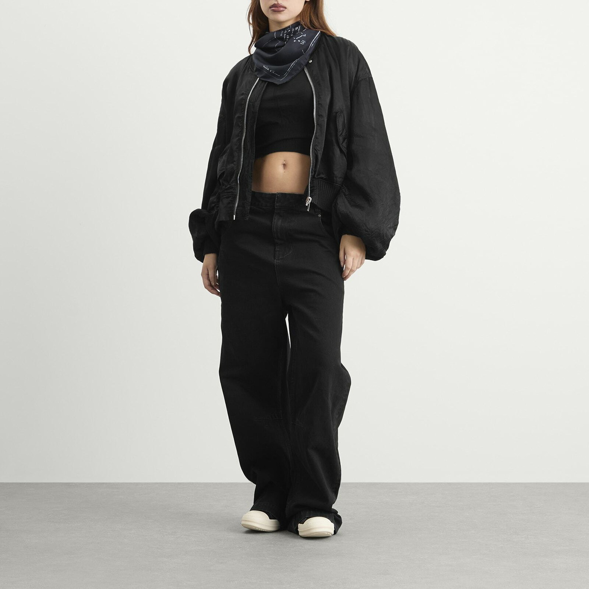 Rick Owens Women's Printed Astro Scarf in Black/Milk 
