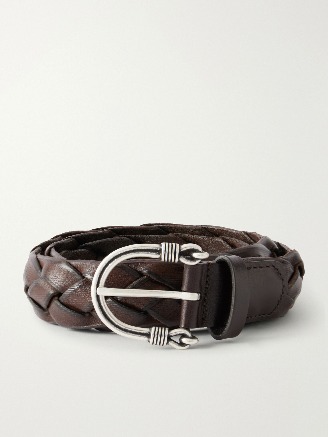 Anderson's - 3cm Woven Leather Belt - Brown