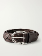 Anderson's - 3cm Woven Leather Belt - Brown